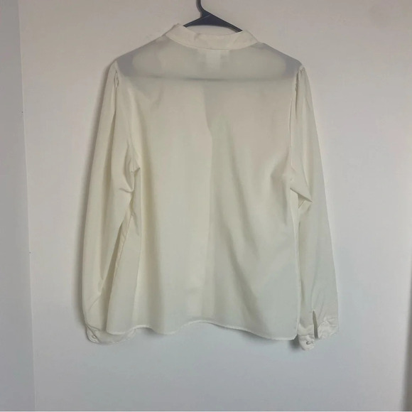 Vintage Academia Plus Size Button Down Blouse Size 16 Semi Sheer - Picture 8 of 9